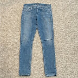 Agolde Women's Skinny Jeans - Light Blue size 28 distressed details